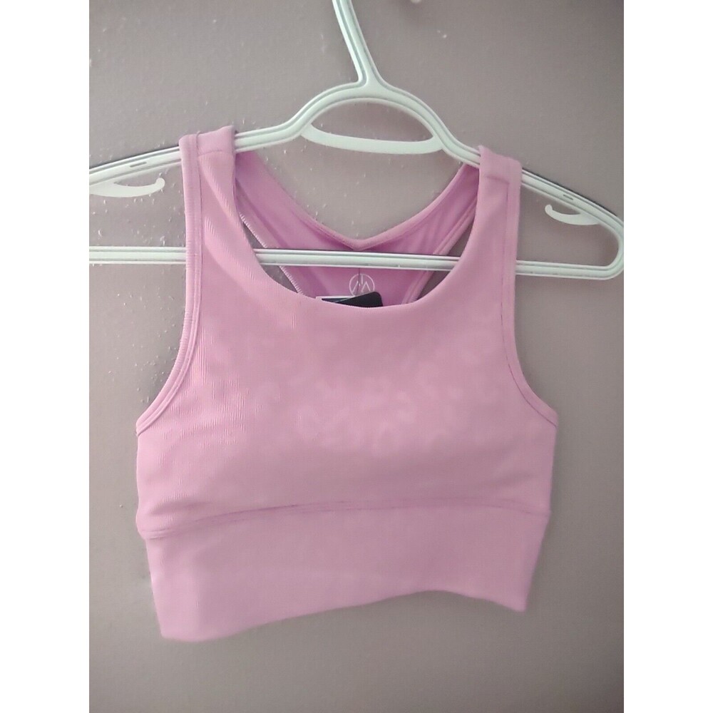 Move Theology Sport Bra Women XS Pink Elevate Racer Bra Removable Pads NWT